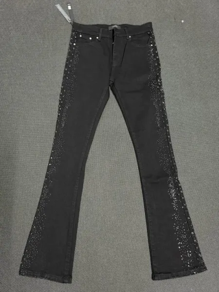 Design Embellished Flare Jeans Black - 1