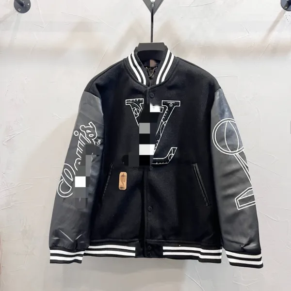 Design Varsity Jacket Green and White Embroidered Graphic Outerwear - 8