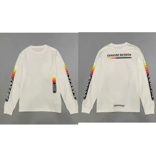 Chrome Hearts Rainbow Sleeve Long-Sleeve T-Shirt White - 1