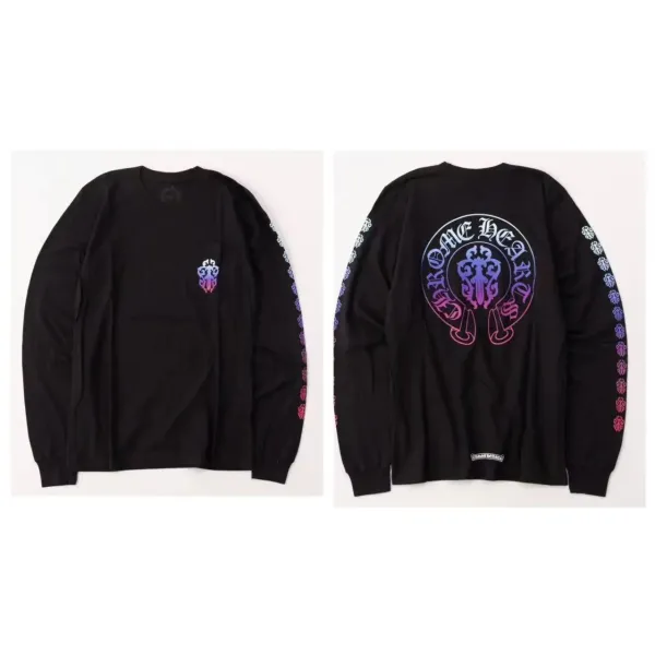 Chrome Hearts One Heart Long Sleeve T-Shirt Black Multicolor - 1