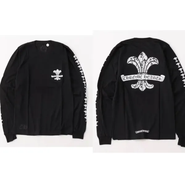 Chrome Hearts Fleur-de-Lis Long Sleeve T-Shirt Black - 1