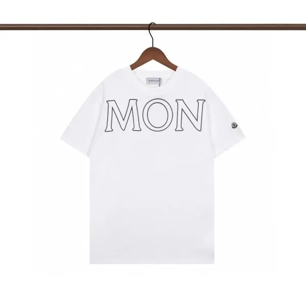 Moncler MON Outline Logo White T-Shirt - 1