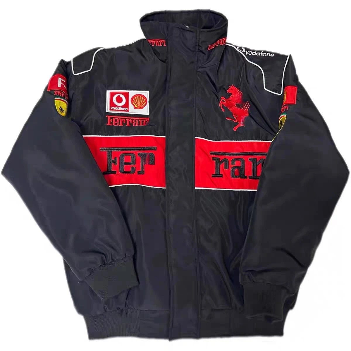 New Black Red Ferrari [Embroidered Padded Version]