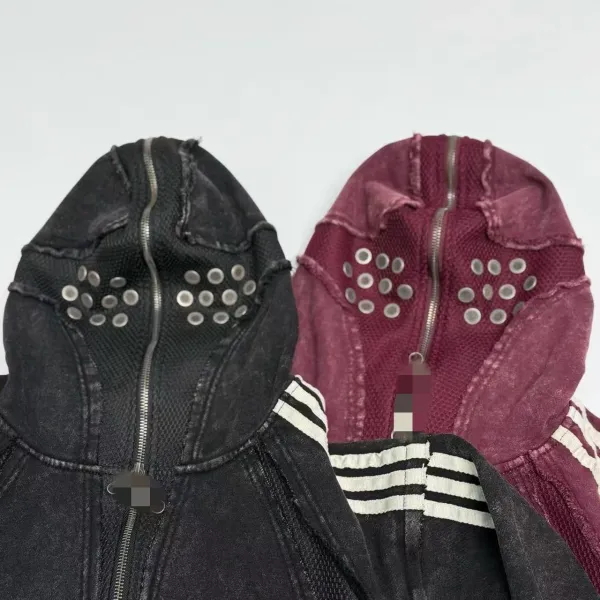 Adidas Originals Distressed Hooded Track Jacket Black Hoodie - 12