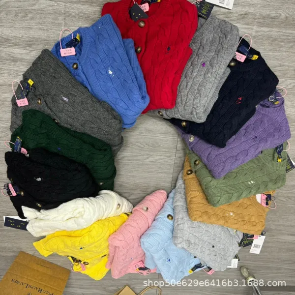 Polo Ralph Lauren Cable Knit Cardigan Gray Sweater Outerwear.cardigan - 5