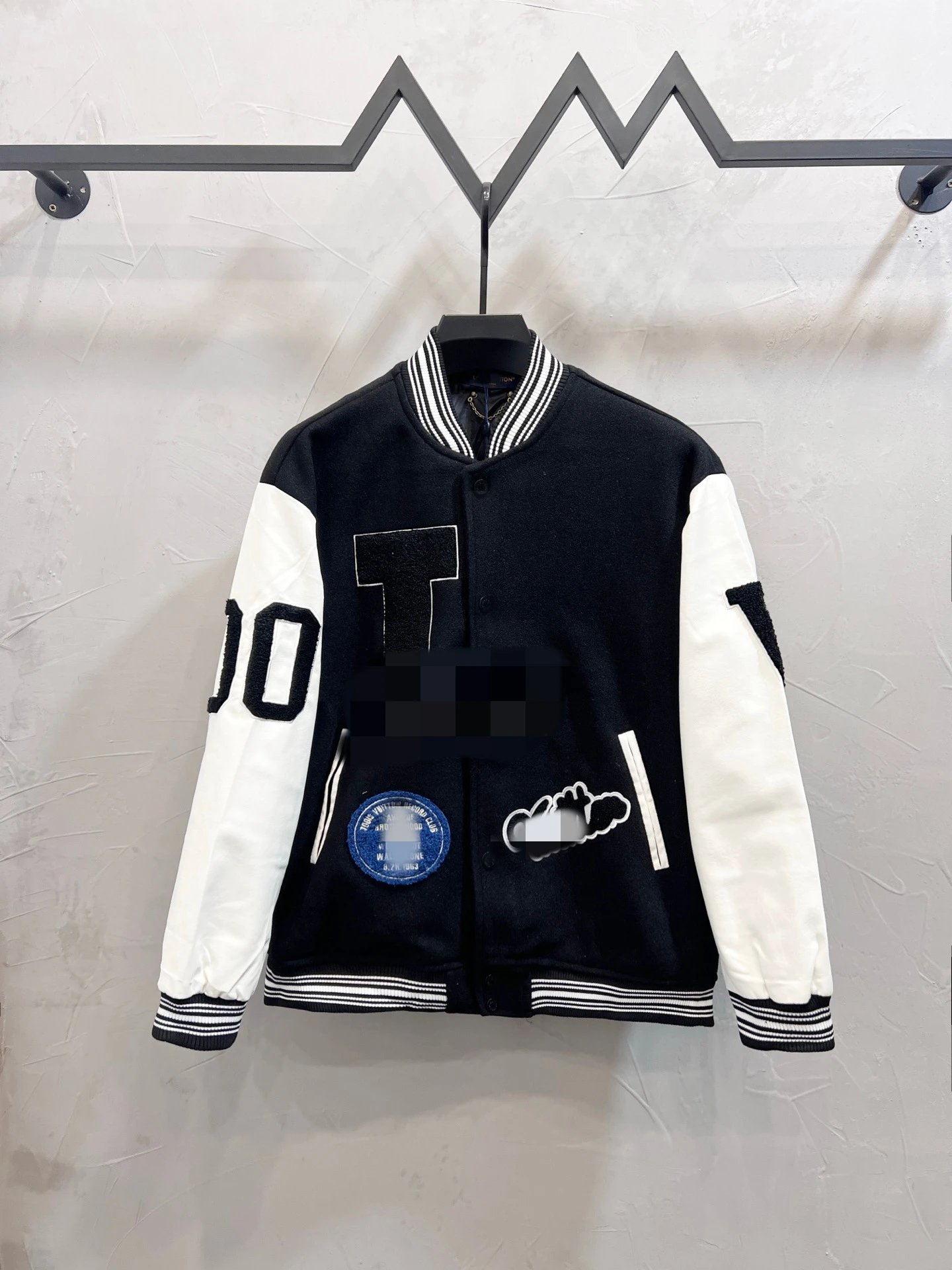 Design Varsity Jacket Green and White Embroidered Graphic Outerwear - 13