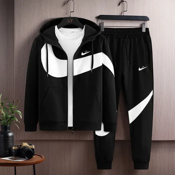 Nike Sportswear Heritage Black and White Tracksuit - 1