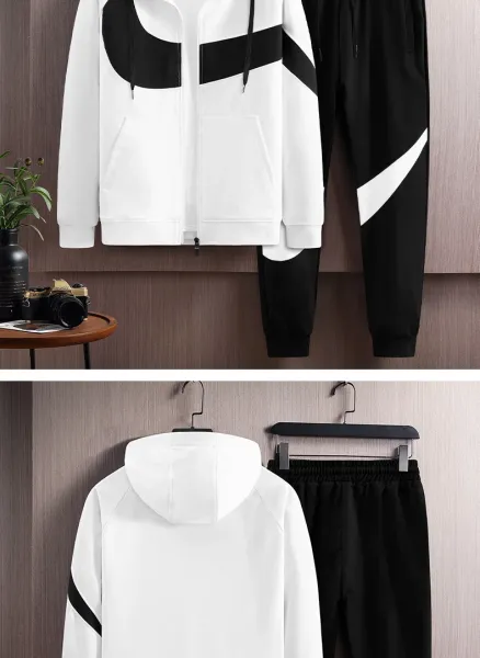 Nike Fleece Tracksuit Set Black / Gray - 13