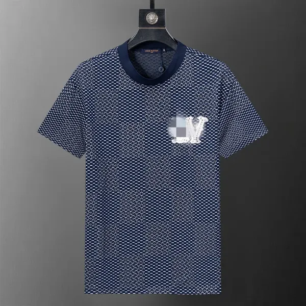 Design Checkerboard Pattern Navy Blue Casual Set - 5
