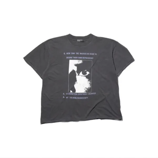 Design Question & Eye Graphic T-Shirt Charcoal Gray T-Shirt - 1
