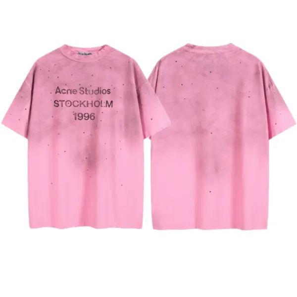 Acne Studios Stockholm 1996 Distressed Pink T-Shirt - 1