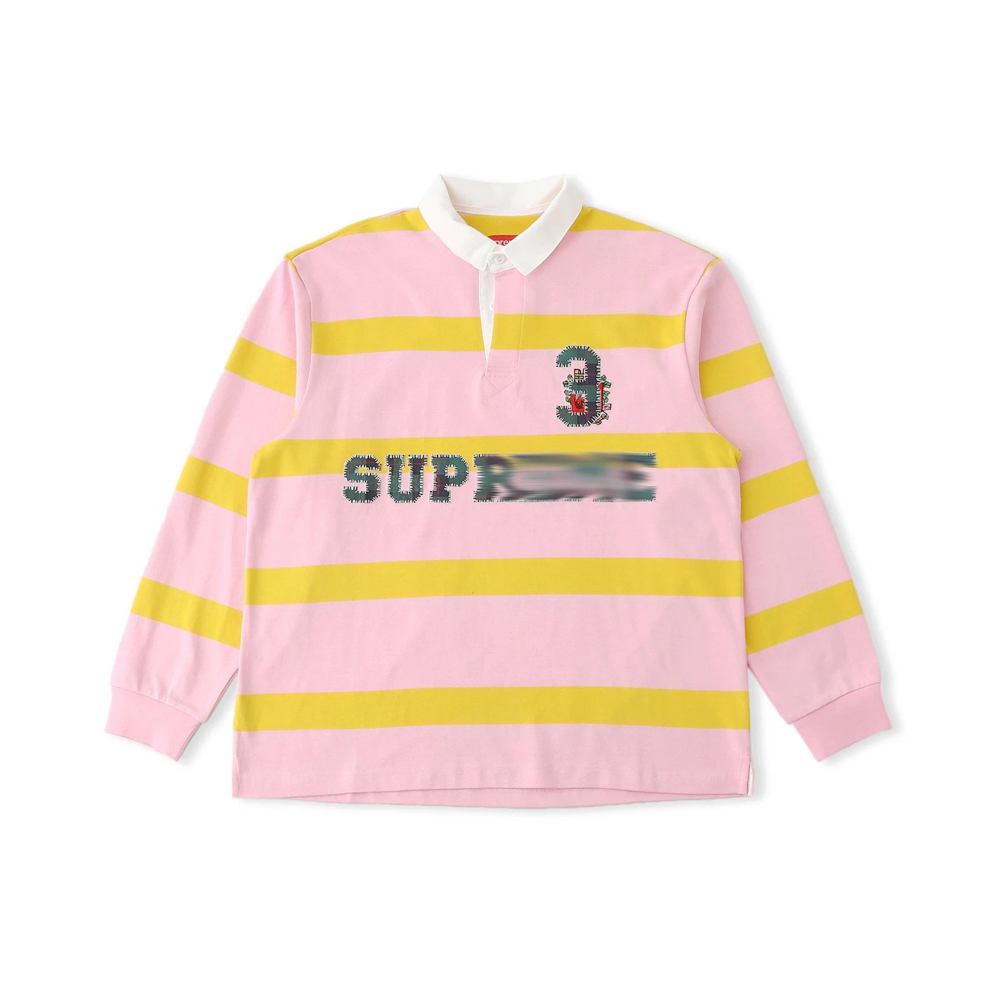 Supreme Striped Rugby Polo Pink Yellow Polo Shirt - 16