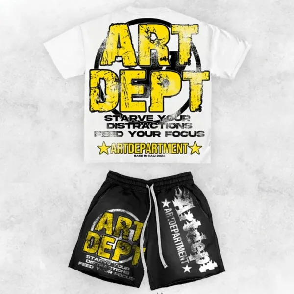 Art That Kills Art Department Starve Your Distractions Graphic Tee and Shorts Set Sets - 1
