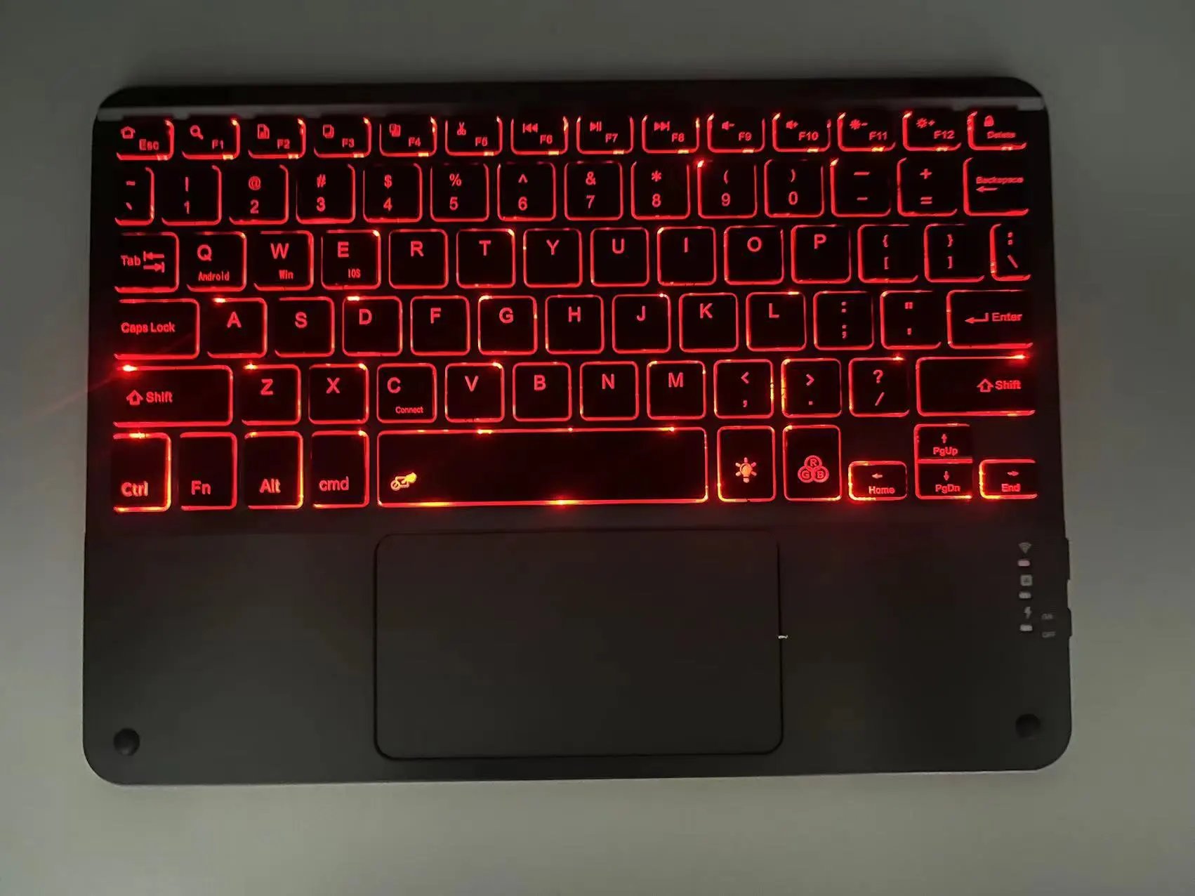 Black backlit keyboard