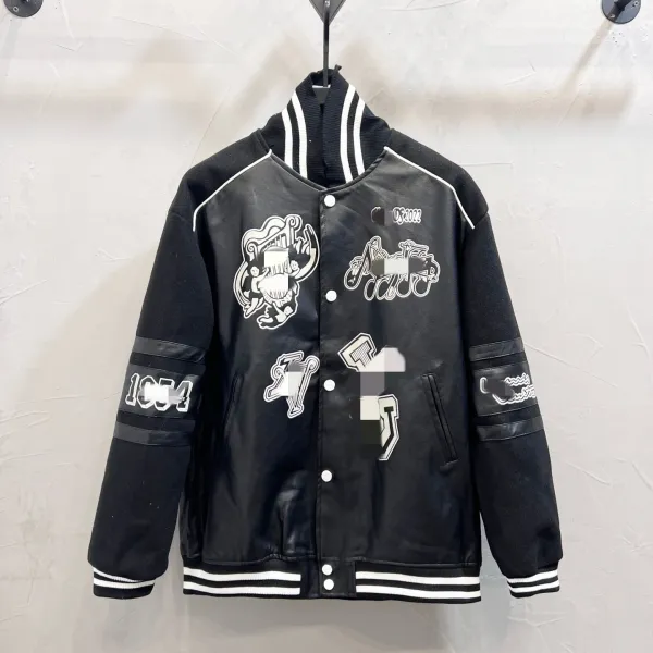 Design Varsity Jacket Green and White Embroidered Graphic Outerwear - 14