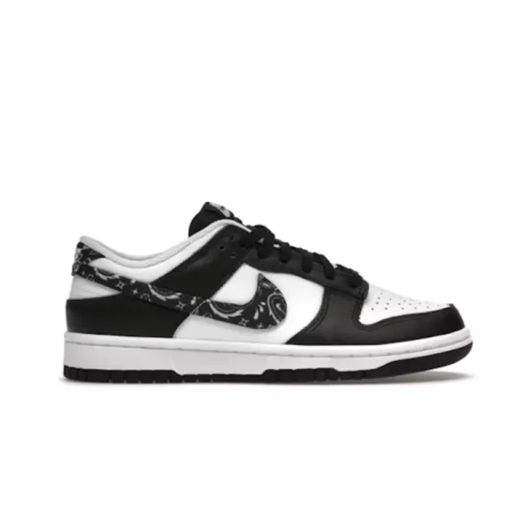 Louis Vuitton Nike Dunk Low Bandana Black / White Sneakers Skateboard Shoes - 2