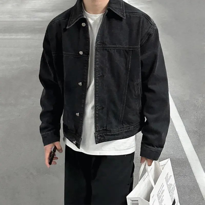 Design Black Denim Trucker Jacket Outerwear Denim Jacket - 4