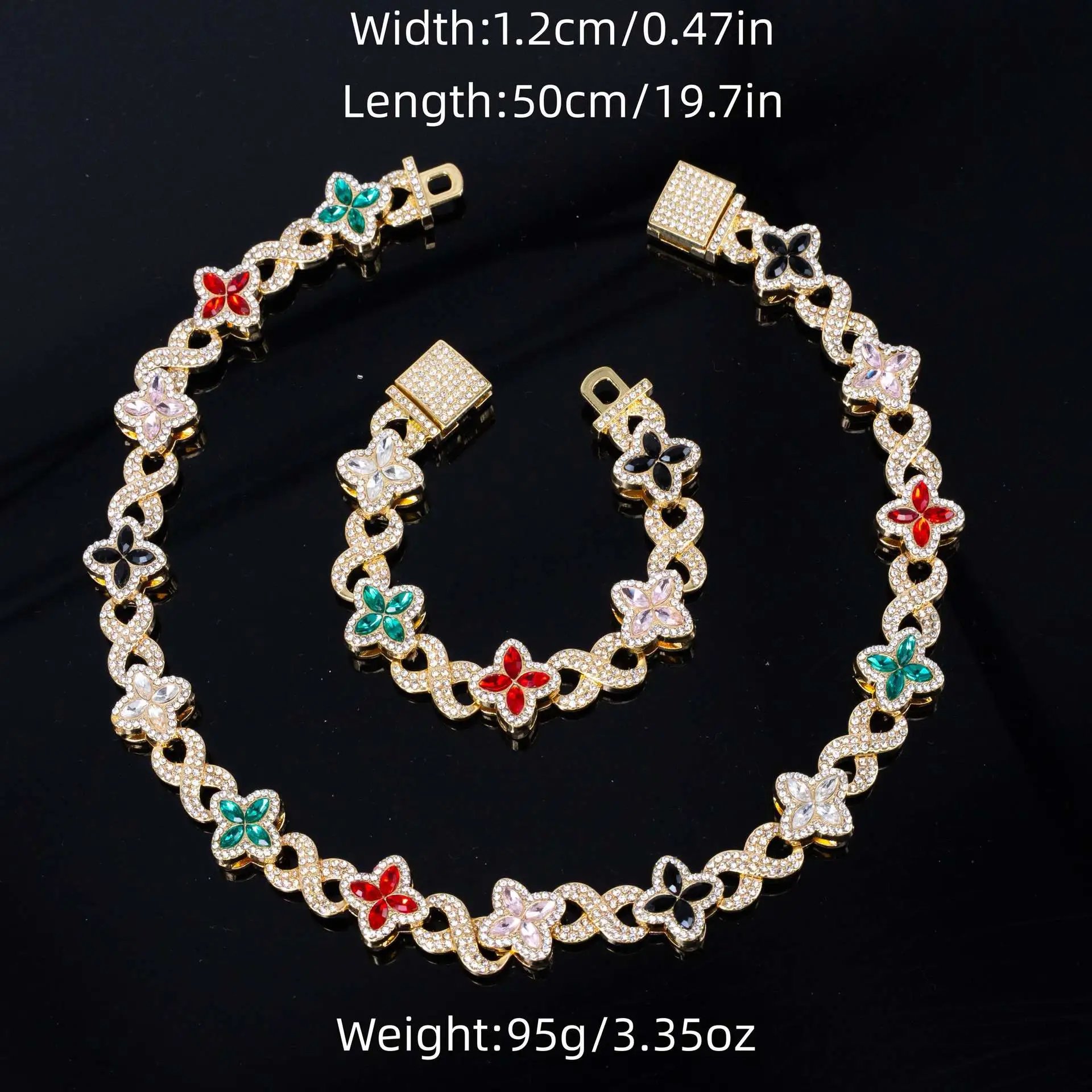 Design Floral Motif Emerald and Diamond-Style Bracelet Jewelry - 13