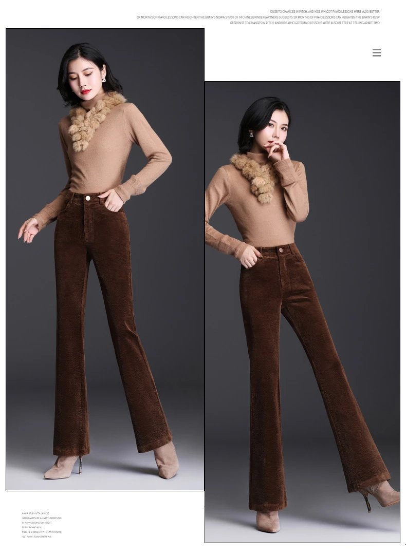 Design Corduroy Flare Pants Charcoal Gray Pants - 16