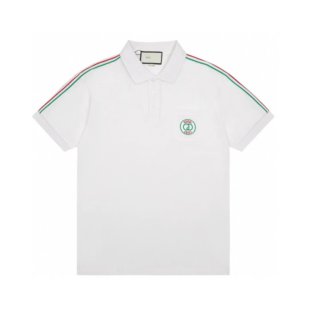 Gucci Logo-Embroidered Black Polo with White Trim Polo Shirt - 14