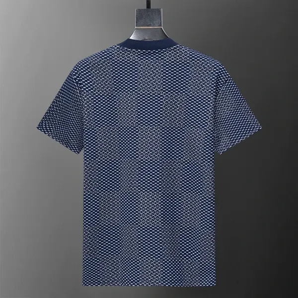 Design Checkerboard Pattern Navy Blue Casual Set - 6