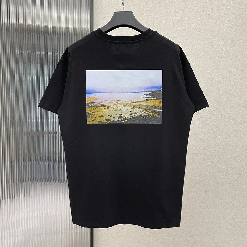 Design Abstract Cross Print White T-Shirt - 6