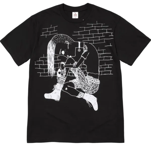 Supreme Graphic Print Black T-Shirt - 1
