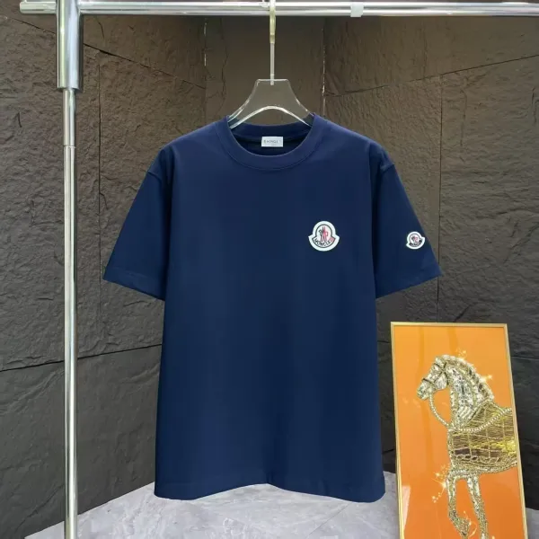 Moncler Logo Patch Navy T-Shirt - 1