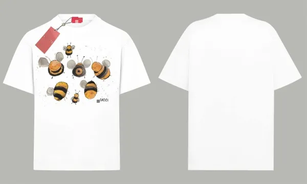 Design Ucci Bee Print White T-Shirt T-Shirts - 1