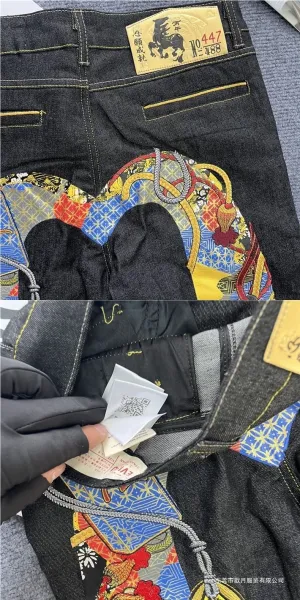 Evisu Horse Embroidery Denim Jacket Black - 12