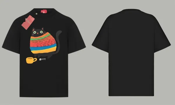 Gucci Cat Print Black T-Shirt - 1