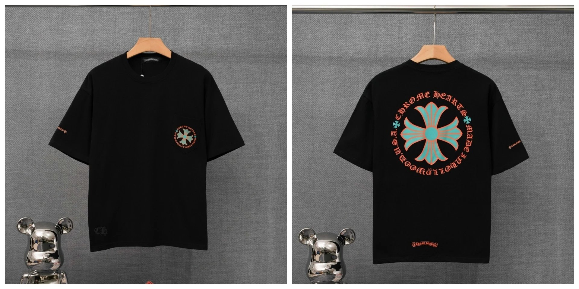 Chrome Hearts x St. Barth Black Pocket T-Shirt - 8