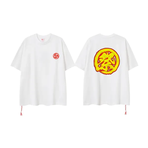 Design Kanji Circle Graphic Oversized T-Shirt White - 1