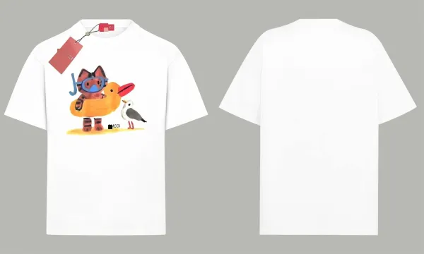Design MCCI x Illustration Cat Diver T-Shirt White T-Shirts - 1