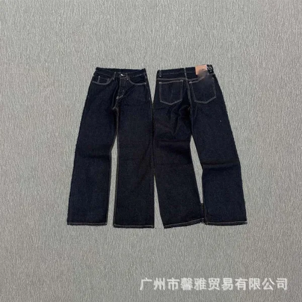 Design Raw Denim Straight-Leg Jeans Dark Indigo - 1