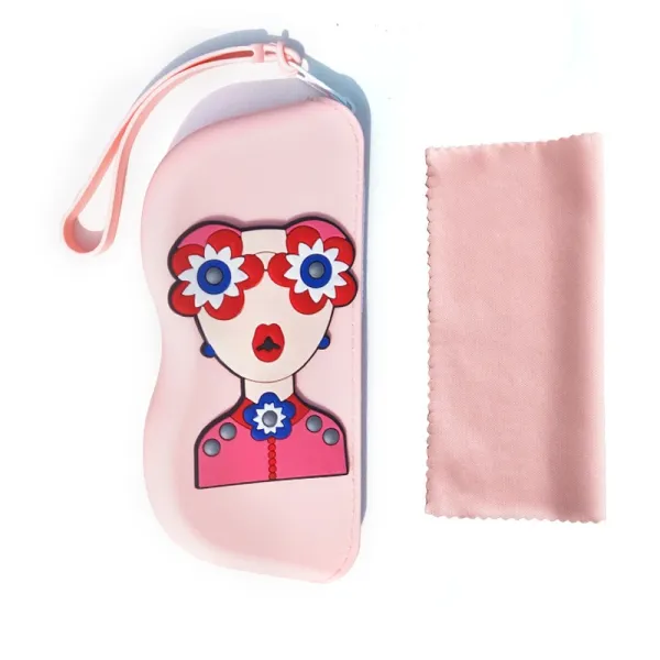 Design Cartoon Lady Wristlet Pouch in Sky Blue Clutches - 20