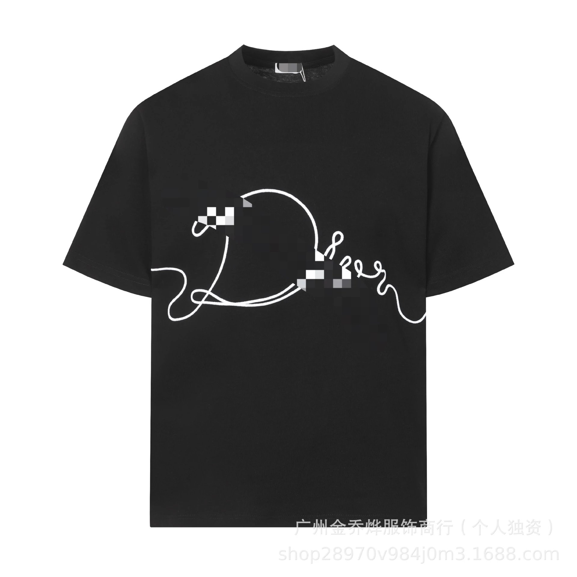 Design Abstract Line Art Black T-Shirt - 15