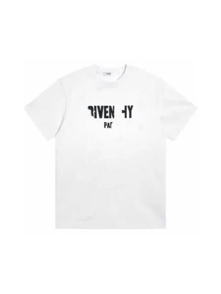 Givenchy Distressed Logo Print White T-Shirt - 1