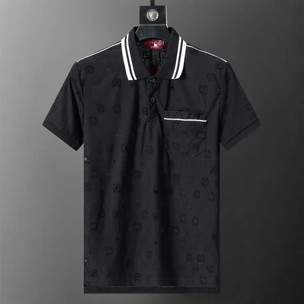 Gucci GG Monogram Black Polo with White Trim Tops Polo - 1