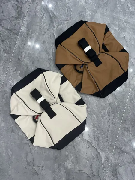 Polo Ralph Lauren Canvas Duffle Bag Beige and Black Travel Bag - 8