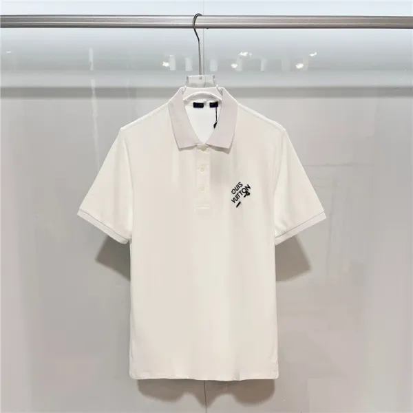 Louis Vuitton Logo Embroidered White Polo Polo Shirt - 1
