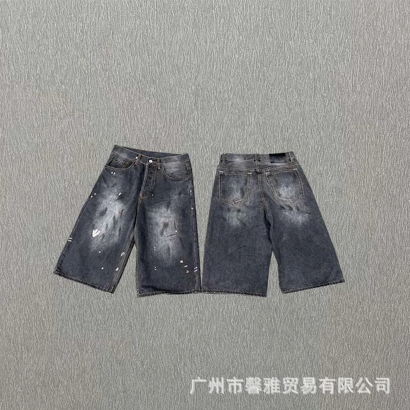Design Wide-Leg Distressed Jeans with Contrast Pocket Accents Blue - 16