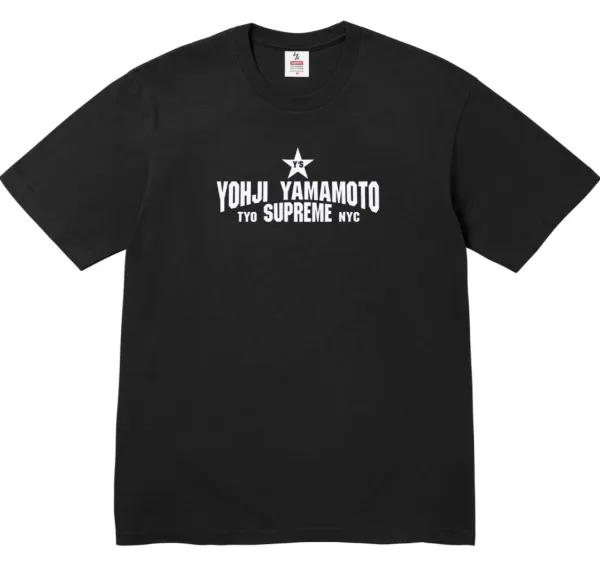 Supreme x Yohji Yamamoto Star Logo Black T-Shirt - 1