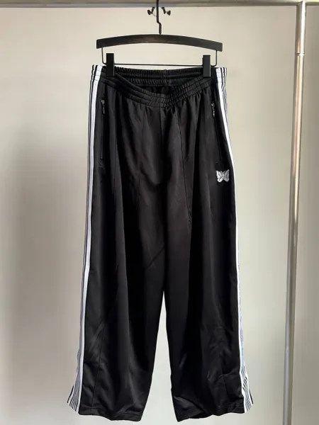 Adidas Originals Track Pants Black with White Stripes and Butterfly Embroidery Sweatpants - 1
