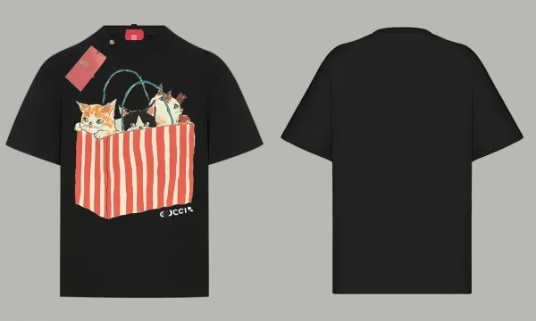 Gucci Cat Print T-Shirt Cream - 3