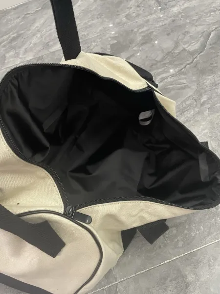 Polo Ralph Lauren Canvas Duffle Bag Beige and Black Travel Bag - 16
