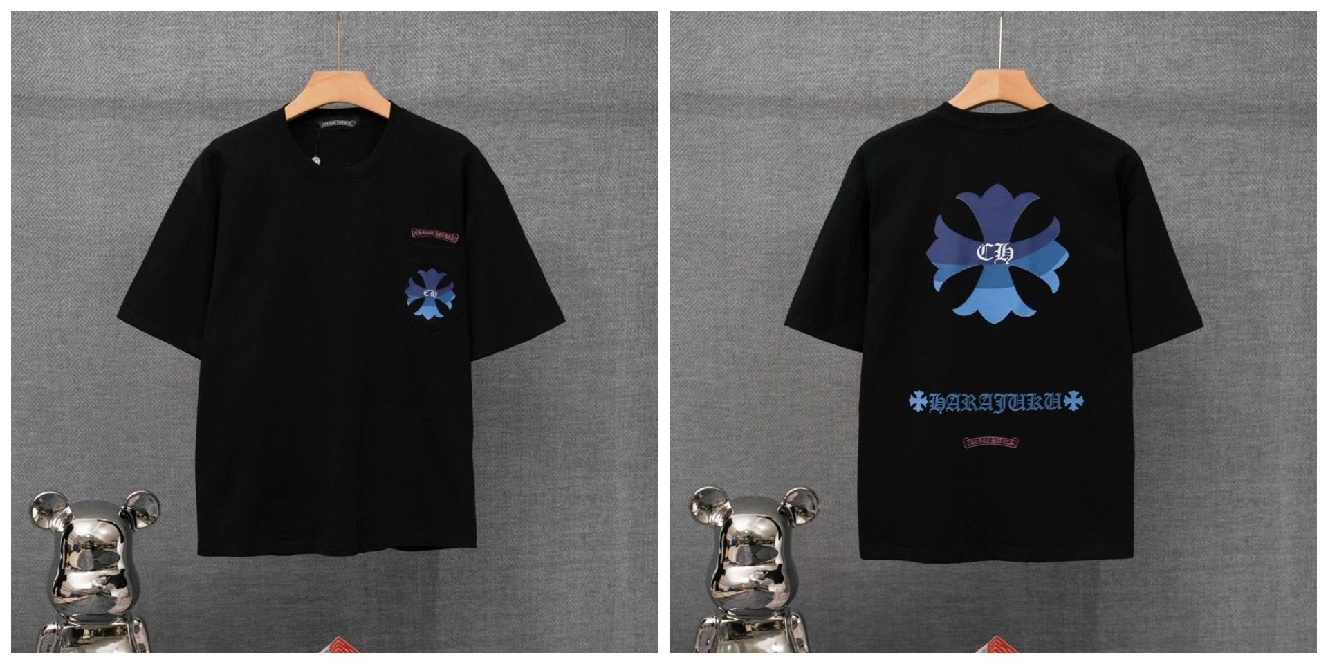Chrome Hearts x St. Barth Black Pocket T-Shirt - 4