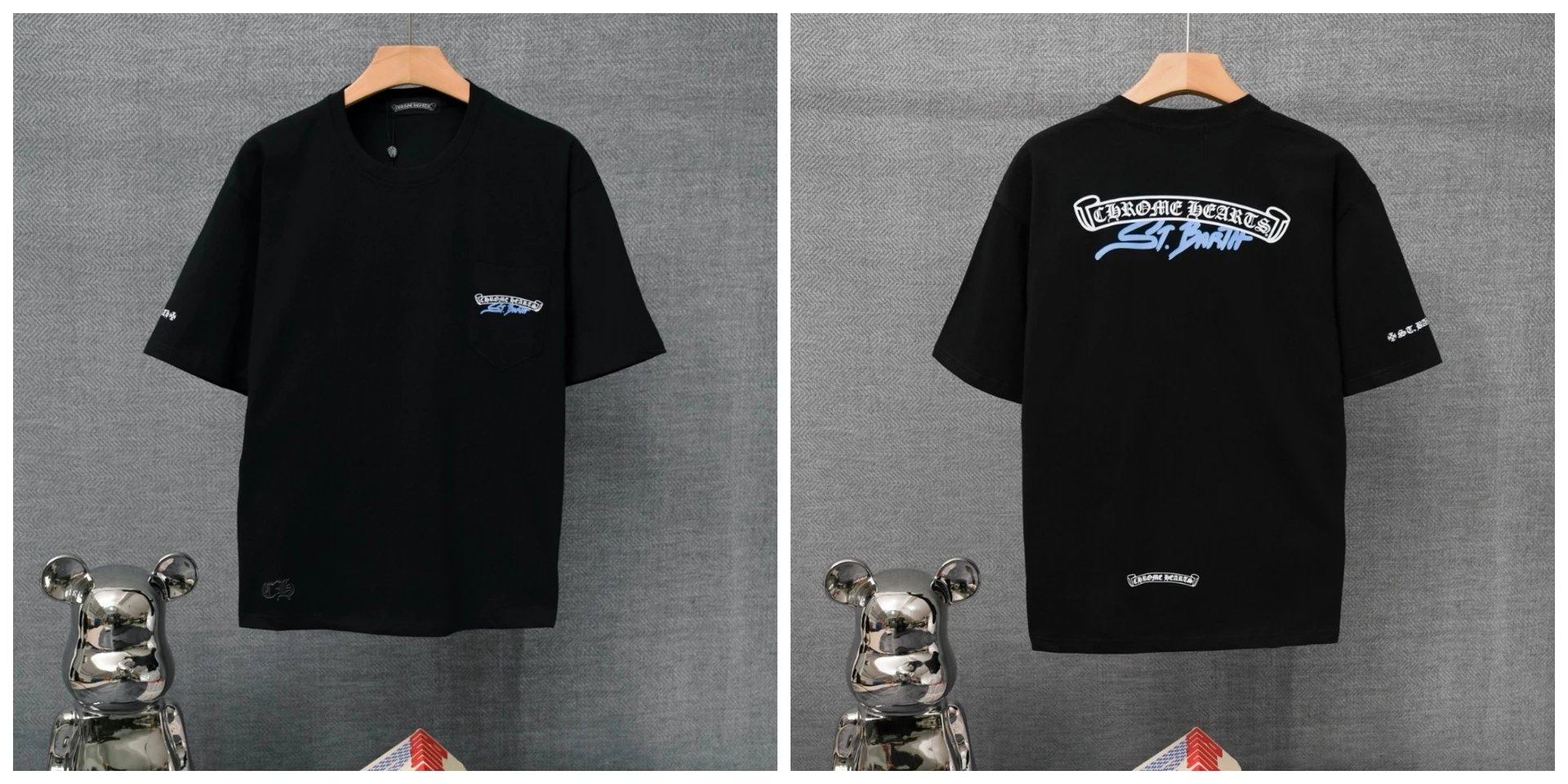 Chrome Hearts x St. Barth Black Pocket T-Shirt - 25