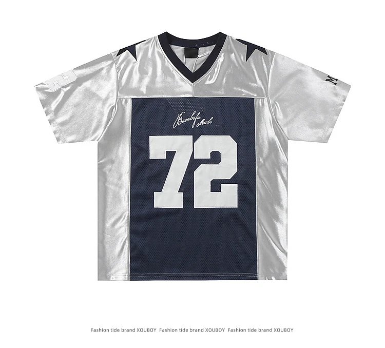 Human Made x Dallas Cowboys Inspired #72 Jersey Silver Navy Football Jersey - 9