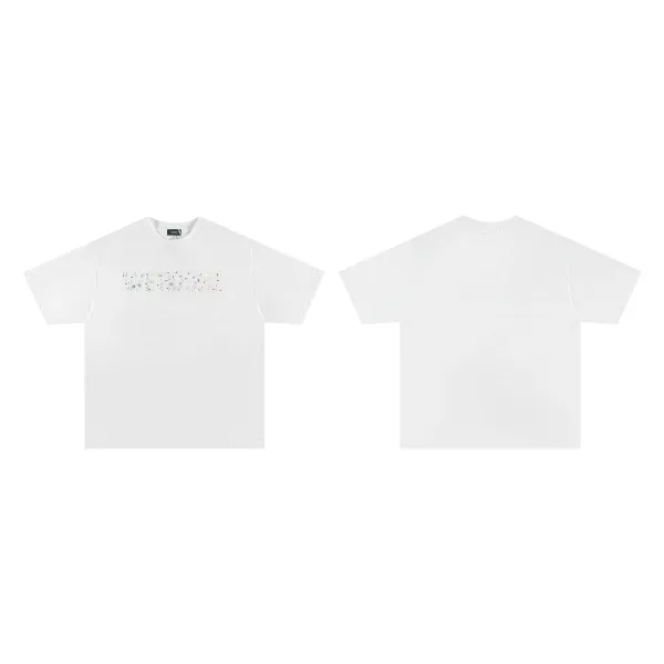 Design Welldone Double Logo Pixelated Print Black T-Shirt T-Shirts - 15